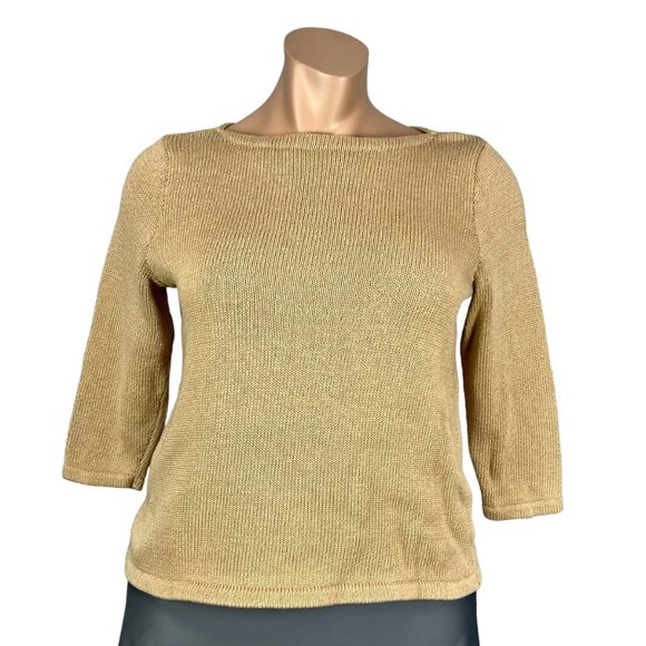 Ralph Lauren LRL Womens Plus Knit Sweater Camel Tan Brown Boat Neck size 2X - Picture 1 of 9
